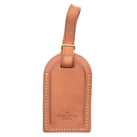 Authentic Louis Vuitton Vachetta Leather Luggage Name Tag P - Picture 1 of 6